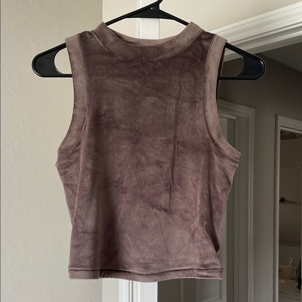 Skims Velour Cropped Tank